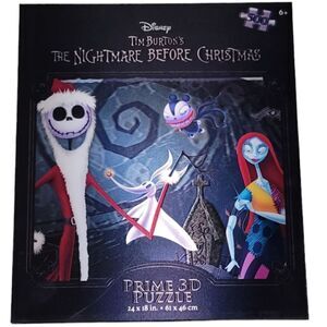 Nightmare Before Christmas 500 piece 24x18 Tim Burtons Disney 3d puzzle nwt